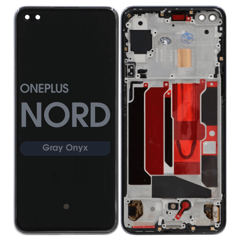 Refurbished - OLED Screen and Digitizer Assembly w/ Frame for OnePlus Nord (Gray Onyx)