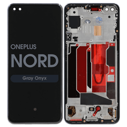 Refurbished - OLED Screen and Digitizer Assembly w/ Frame for OnePlus Nord (Gray Onyx)