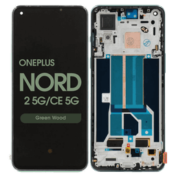 Refurbished - OLED Screen and Digitizer Assembly w/ Frame for OnePlus Nord 2 5G / Nord CE 5G (Green Wood)