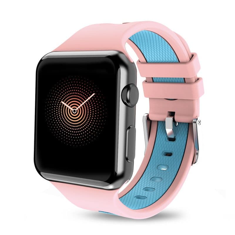 MyBat Pro - Silicone Antimicrobial Watchband for Apple Watch Series 4, 40mm / 7, 41mm / SE, 40mm (Pink / Teal)