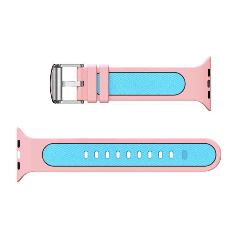 MyBat Pro - Silicone Antimicrobial Watchband for Apple Watch Series 4, 40mm / 7, 41mm / SE, 40mm (Pink / Teal)