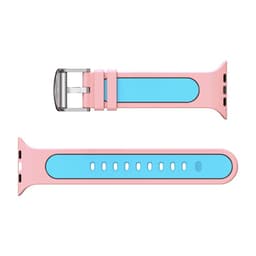 MyBat Pro - Silicone Antimicrobial Watchband for Apple Watch Series 4, 40mm / 7, 41mm / SE, 40mm (Pink / Teal)