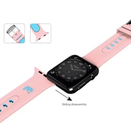 MyBat Pro - Silicone Antimicrobial Watchband for Apple Watch Series 4, 40mm / 7, 41mm / SE, 40mm (Pink / Teal)