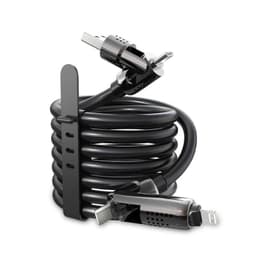 MyBat Pro - (4ft) 4-in-1 Silicone Charging Cable w/ RGB Lights (Black) 