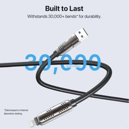 MyBat Pro - (4ft) 4-in-1 Silicone Charging Cable w/ RGB Lights (Black) 
