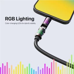 MyBat Pro - (4ft) 4-in-1 Silicone Charging Cable w/ RGB Lights (Black) 