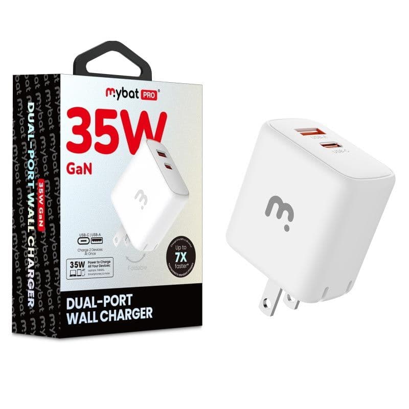 MyBat Pro - 35W GaN Dual Port Wall Charger (White)