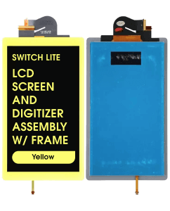 Refurbished - LCD Screen and Digitizer Assembly w/ Frame for Switch Lite (Yellow)