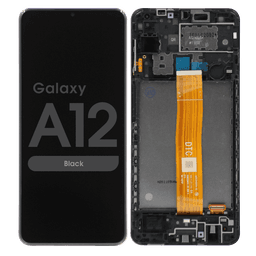 Premium - LCD Screen and Digitizer Assembly w/ Frame for Samsung Galaxy A12 (A125) (Black)