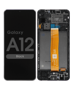 Premium - LCD Screen and Digitizer Assembly w/ Frame for Samsung Galaxy A12 (A125) (Black)