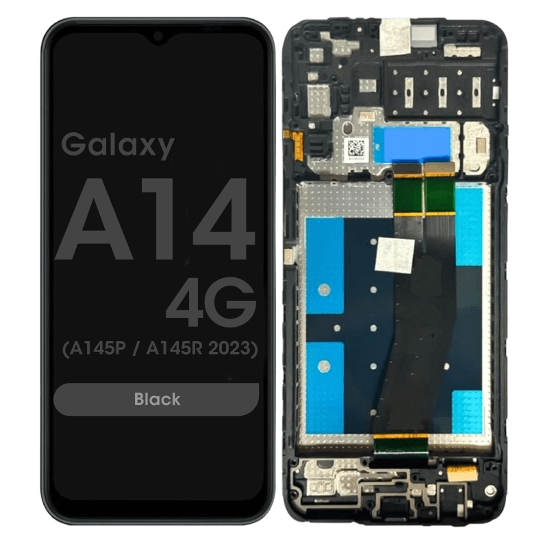 Premium - LCD Screen and Digitizer Assembly w/ Frame for Samsung Galaxy A14 4G (A145P / A145R 2023) (Black)