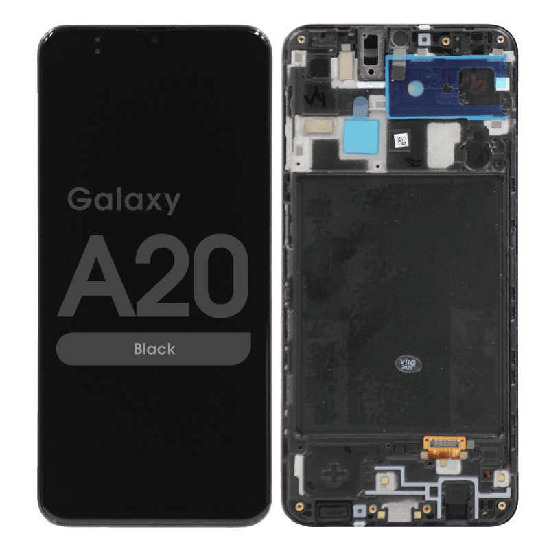 OLED Screen and Digitizer Assembly w/ Frame for Samsung Galaxy A20 (A205) (Black)