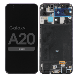 OLED Screen and Digitizer Assembly w/ Frame for Samsung Galaxy A20 (A205) (Black)