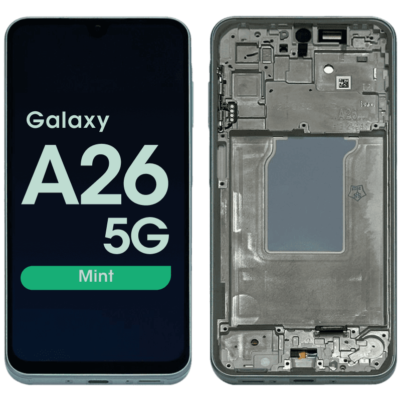 Refurbished- OLED Screen and Digitizer Assembly w/ Frame for Samsung Galaxy A26 5G (A266 / 2025) (Mint)