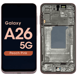 Refurbished - OLED Screen and Digitizer Assembly w/ Frame for Samsung Galaxy A26 5G (A266 / 2025) (Peach Pink)
