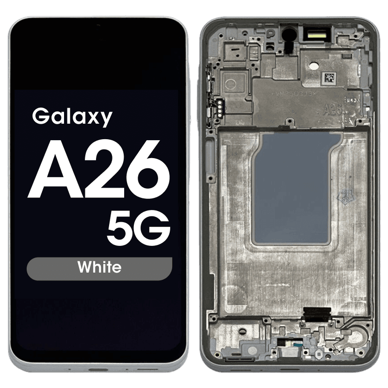 Refurbished - OLED Screen and Digitizer Assembly w/ Frame for Samsung Galaxy A26 5G (A266 / 2025) (White)
