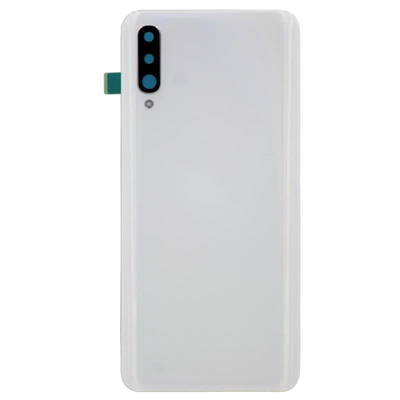Back Cover w/ Camera Lens and Pre-Installed Adhesive for Samsung Galaxy A50 (A505) (No Logo) (White) - Injured Gadgets