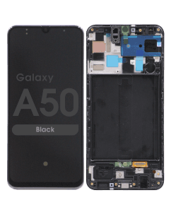 Service Pack - OLED Screen and Digitizer Assembly w/ Frame for Samsung Galaxy A50 (A505 / 2019) (international Version) (Black)