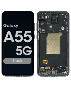 Refurbished - OLED Screen and Digitizer Assembly w/ Frame for Samsung Galaxy A55 5G (A556 / 2024) (Black)