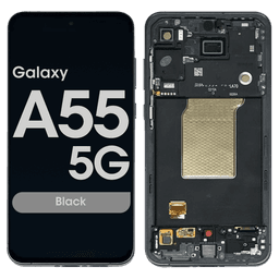 Refurbished - OLED Screen and Digitizer Assembly w/ Frame for Samsung Galaxy A55 5G (A556 / 2024) (Black)