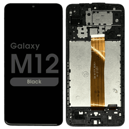 Refurbished - LCD Assembly w/ Frame for Samsung Galaxy M12 (M127 / 2020) (Black)