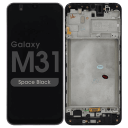Refurbished - OLED Screen and Digitizer Assembly w/ Frame for Samsung Galaxy M31 (M315) (Space Black)