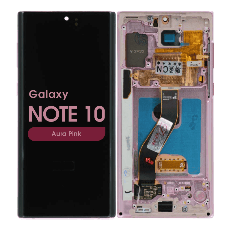 Refurbished - OLED Screen and Digitizer Assembly w/ Frame for Samsung Galaxy Note 10 (N970) (Aura Pink)