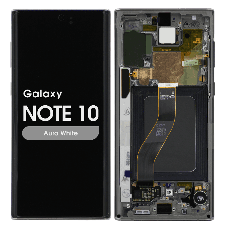 Service Pack - OLED Screen and Digitizer Assembly w/ Frame for Samsung Galaxy Note 10 (N970) (Aura White)