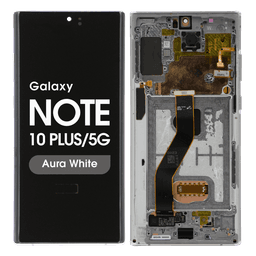 Aftermarket - Soft OLED Screen and Digitizer Assembly w/ Frame for Samsung Galaxy Note 10 Plus / 5G (N975 / N976) (Aura White)