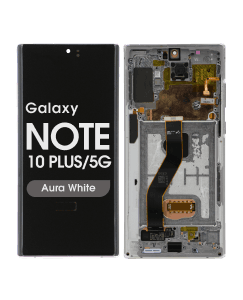 Aftermarket - Soft OLED Screen and Digitizer Assembly w/ Frame for Samsung Galaxy Note 10 Plus / 5G (N975 / N976) (Aura White)