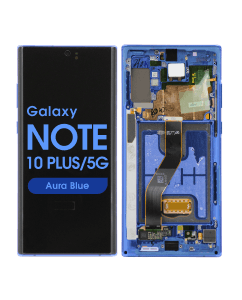 Refurbished - OLED Screen and Digitizer Assembly w/ Frame for Samsung Galaxy Note 10 Plus / 5G (N975 / N976) (Aura Blue)