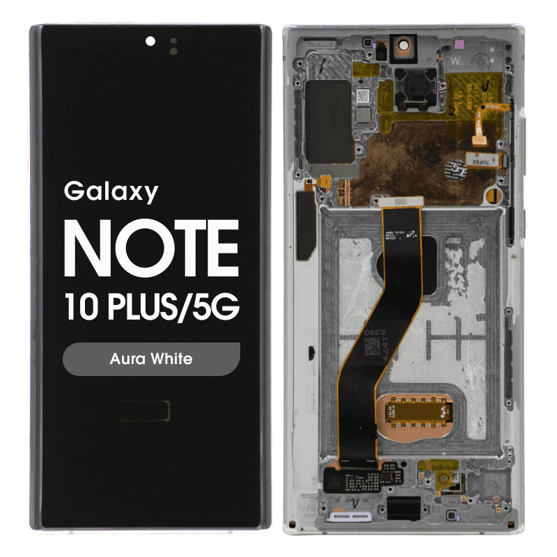 Refurbished - OLED Screen and Digitizer Assembly w/ Frame for Samsung Note 10 Plus / 5G (N975 / N976) (Aura White)