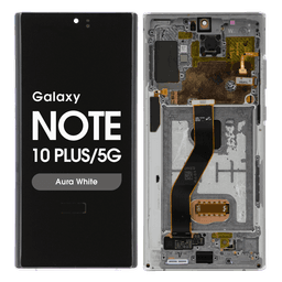 Refurbished - OLED Screen and Digitizer Assembly w/ Frame for Samsung Note 10 Plus / 5G (N975 / N976) (Aura White)