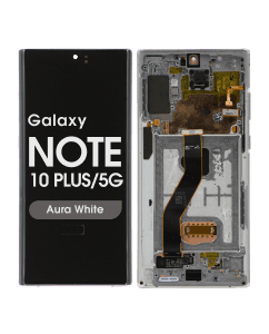 Refurbished - OLED Screen and Digitizer Assembly w/ Frame for Samsung Galaxy Note 10 Plus / 5G (N975 / N976) (Aura White)