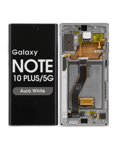 Service Pack - OLED Screen and Digitizer Assembly w/ Frame for Samsung Galaxy Note 10 Plus / 5G (N975 / N976) (Aura White)