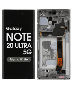 Service Pack - OLED Screen and Digitizer Assembly w/ Frame for Samsung Galaxy Note 20 Ultra 5G (N985 / N986) (All Carriers except Verizon 5G UW) (Mystic White)