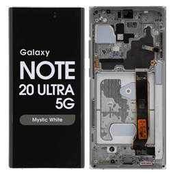 Service Pack - OLED Screen and Digitizer Assembly w/ Frame for Samsung Galaxy Note 20 Ultra 5G (N985 / N986) (All Carriers except Verizon 5G UW) (Mystic White)