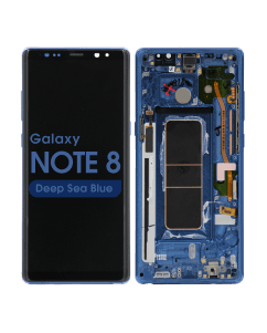 Refurbished - OLED Screen and Digitizer Assembly w/ Frame for Samsung Galaxy Note 8 (N950) (Deep Sea Blue)