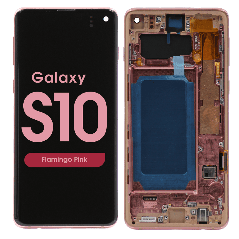 Refurbished - OLED Screen and Digitizer Assembly w/ Frame for Samsung Galaxy S10 (G973) (Flamingo Pink)