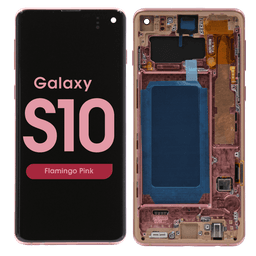 Refurbished - OLED Screen and Digitizer Assembly w/ Frame for Samsung Galaxy S10 (G973) (Flamingo Pink)