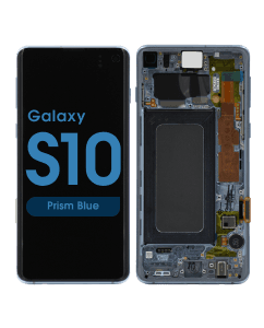 Service Pack - OLED Screen and Digitizer Assembly w/ Frame for Samsung Galaxy S10 (G973) (Prism Blue)