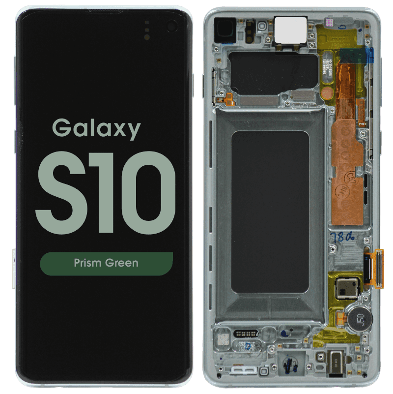 Service Pack - OLED Screen and Digitizer Assembly w/ Frame for Samsung Galaxy S10 (G973) (Prism Green)