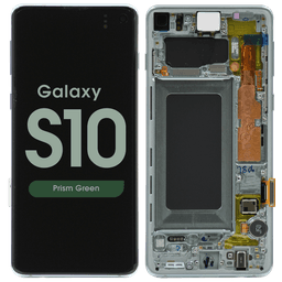 Service Pack - OLED Screen and Digitizer Assembly w/ Frame for Samsung Galaxy S10 (G973) (Prism Green)
