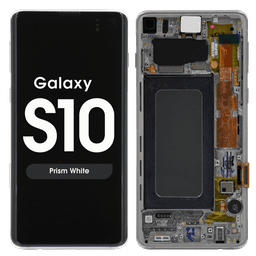Service Pack - OLED Screen and Digitizer Assembly w/ Frame for Samsung Galaxy S10 (G973) (Prism White)
