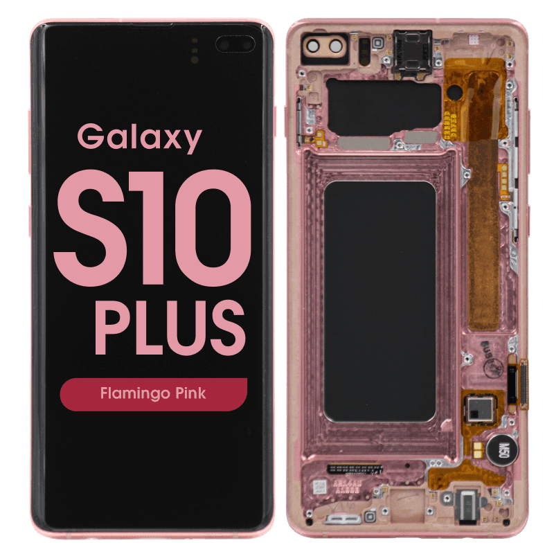 Refurbished - OLED Screen and Digitizer Assembly w/ Frame for Samsung Galaxy S10 Plus (G975) (Flamingo Pink)