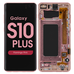 Refurbished - OLED Screen and Digitizer Assembly w/ Frame for Samsung Galaxy S10 Plus (G975) (Flamingo Pink)
