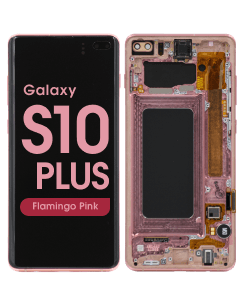 Refurbished - OLED Screen and Digitizer Assembly w/ Frame for Samsung Galaxy S10 Plus (G975) (Flamingo Pink)
