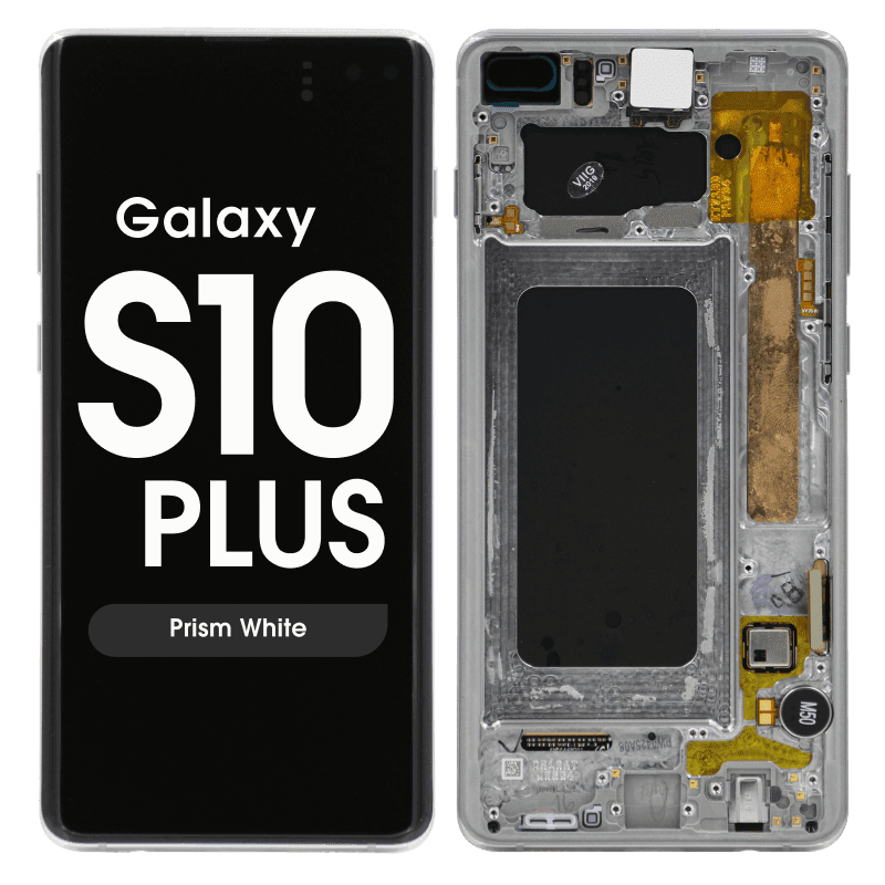 Refurbished - OLED Screen and Digitizer Assembly w/ Frame for Samsung Galaxy S10 Plus (G975) (Prism White)