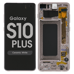 Service Pack - OLED Screen and Digitizer Assembly w/ Frame for Samsung Galaxy S10 Plus (G975) (Ceramic White)
