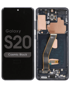 Refurbished - OLED Screen and Digitizer Assembly w/ Frame for Samsung Galaxy S20 (All Carriers except Verizon 5G UW) (G980) (Cosmic Black)